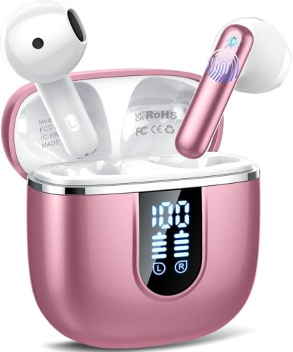 Cillso Wireless Earbuds, 2026 Bluetooth 5.4 Earphones In Ear 3D Stereo, Bluetooth Headphones with 4 ENC Noise Cancelling Mic, 40H Deep Bass IP7 Waterproof Headset Comfortable Earbuds for Work, Sport