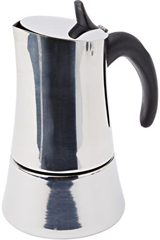 ILSA Elly, Caffettiera Espresso per Induzione, Acciaio Inox 18/10 , Argento, 4 tazze