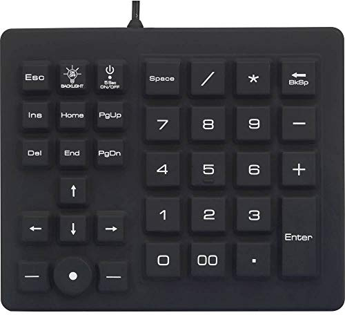 Renkforce USB Nummernblock Spritzwassergeschützt, Staubgeschützt, Touch-Tasten Schwarz