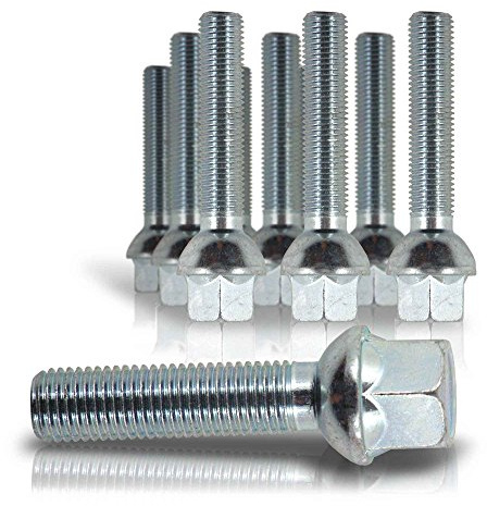 10 x Radbolzen Radschrauben Spurverbreiterung Alufelgen Kugelbund M12 x 1,5 60 mm