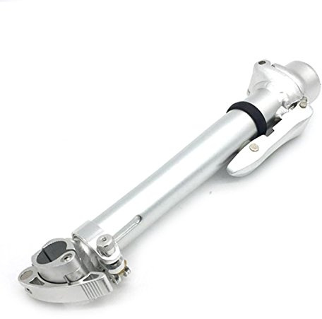 SENQI Faltbarer Fahrradvorbau mit Schnellentriegelung, Aluminiumlegierung, verstellbar, ohne Zähne, 25,4 x 28,6 x 460 mm (Silber)