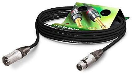 Sommer Cable Mikrofonkabel Stage 22 Highflex XLR 3-pol Neutrik NC3MXX / XLR 3-pol Neutrik NC3FXX, mit Klettband, schwarz (3m)