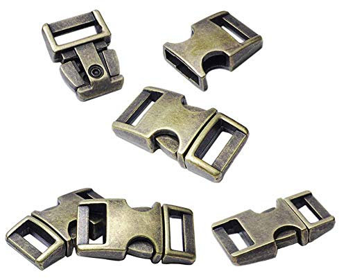 FLQ100-BR Metallschnallen für Paracord-Armbänder (Messing), 10 Stück