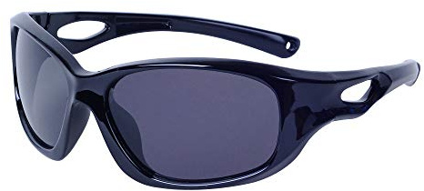Lunettes de Soleil Enfant Polarisées Sport + Cordons à Lunettes + Étui à Lunettes, UV400 Ultra Léger Flexible Cadre pour Garçon et Fille (3-12 ans)