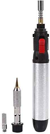 Gaslötkolben, Professional 4-in-1-Akku, selbstentzündlich, Butan EIN/AUS, Lötkolben, 250-450 ° C, einstellbare Temperatur, Präzisionslötkolben-Kit, Schweißwerkzeug