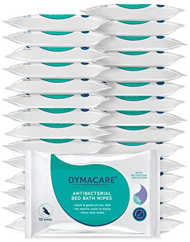 DYMACARE® antibakterielle HAUTREINIGUNGSTÜCHER – Waschen ohne Wasser - zum Schutz gegen Keime und Pandemie Erreger – für die Beseitigung von Krankheitserregern auf der Haut - Packung mit je 10 Tüchern
