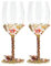 Bicchiere da vino rosso e bianco, realizzato a mano, smaltato, a stelo lungo, in cristallo senza piombo, ideale come regalo per donne, mamma, amici, festa della mamma (set da 2)