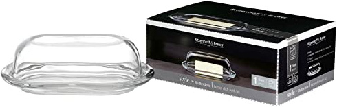 Ritzenhoff & Breker Butterdose Style, 20 x 13 x 7 cm, Glas, Klar, geeignet für 200g Butter