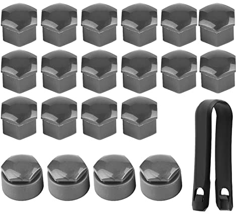 20 Pièces Capuchons de Boulon de Roue, Universel 17mm Plastique Groove Cover Vis Capuchon D'Écrou de Voiture avec Outil de Démontage Boulon de Roue Protection Couverture