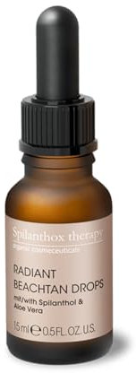Spilanthox therapy - Radiant Beach Tan Drops - Selbstbräuner-Konzentrat zum Mischen mit Gesichtspflege - Spilanthol & Aloe Vera - natürliche Bräune - Anti-Aging - vegane Naturkosmetik - 15ml