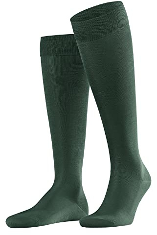 FALKE Tiago M Kh sostenibili cotone filo di Scozia al ginocchio tinta unita 1 paio, Calzini lunghi Uomo, Verde Hunter Green 7441, 45-46