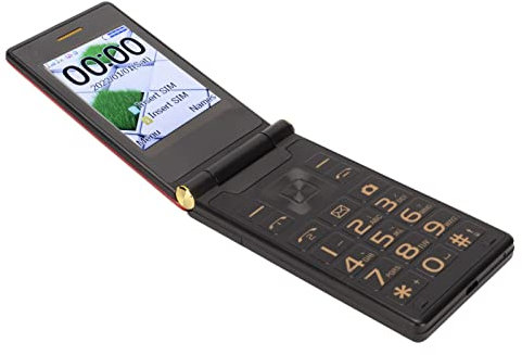 Entsperrtes Senioren-Flip-Handy, 2,8-Zoll-Großbildschirm, Einfach zu Bedienen für Ältere Menschen, GSM Mit SOS-Taste, Große Schrift, Hohe Lautstärke (Rot)