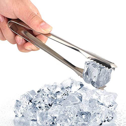 Pinzas para Hielo, Pinzas para Hielo de Acero Inoxidable, Pinzas para Azúcar, Repostería, Azúcar, Cocina, Pinzas para Ensalada, Pinzas para Barbacoa, Mini Pinzas para Servir para Fiesta(Plata)