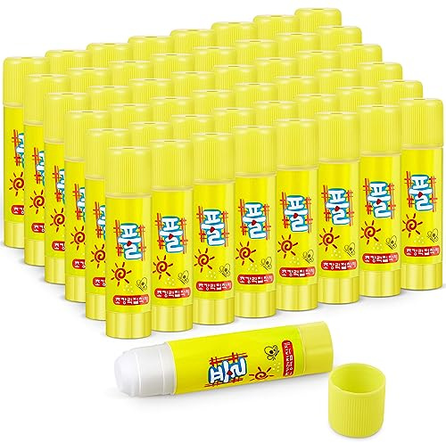 Tenare 48 Pcs Glue Stick 9g Bulk Craft Glue for Arts & Crafts Activities Quality Adhesive Gluestick Multipack for Paper, Scrapbooking, School Office Classroom Home Student Supplies, Yellow