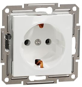 Schneider Electric Asfora EPH2970121D - Enchufe Schuko (16 A, con protección de contacto, terminales de tornillo, empotrado), color blanco