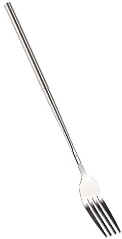 Fourchette Télescopique à Long Manche en Acier Inoxydable Fourchettes de Table Fourchette Extensible pour Dîner Barbecue, Dessert aux Fruits avec Design Rétractable 8,7-25,2 Pouces