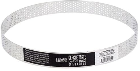 Cercle à tarte perforé inox H 2 cm Ø 17,8 cm