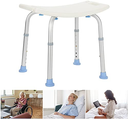 Izrielar Duschhocker, Duschstuhl Höhenverstellbar 35-55cm, Badehocker Belastung 136kg, Duschhilfe Badsitz, rutschfest und Stabil badhocker für die dusche