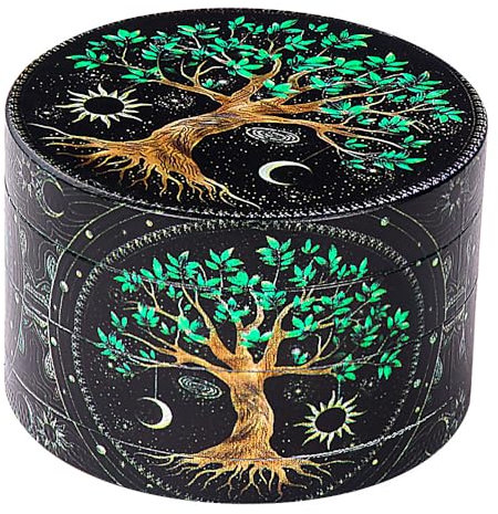 Grande Grinder Especias 63mm(2.5 ), Spespo Metálico Grinder Hierbas y Especias con Rascador Polen (Tree)