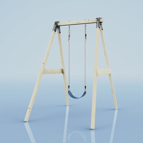 REBO Schaukel Löwenzahn aus Holz in Blau