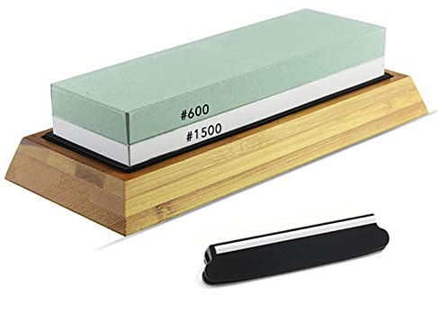 ISCBAFYX Affilacoltelli Whetstone Side Girt Cucina Affilatura Pietra Mola Oilstone Levigatura Strumento 240/600/800/1000/3000/6000 Set (Color : 600 1500 Stand Set)