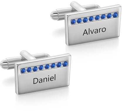 Jeweidea Personalisierte Herren-Manschettenknöpfe mit Namen Manschettenknöpfe Initialen 1 Paar Geschenk für Ehemann, Papa, Trauzeugen, Vatertag, Hochzeit, Geschäft (stil 10)