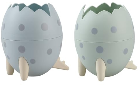 YZZT Lot de 2 porte-stylos œufs de dinosaure, jolis porte-stylos organiseur de bureau – vert clair, bleu ciel