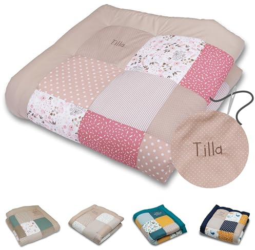 ULLENBOOM personalisierbare Krabbeldecke für Baby 120x120 cm - Dick & weich | Perfekt als Geschenk, Außenmaterial: 100% Baumwolle, OEKO-TEX zertifiziert, Made in EU, Schadstoffgeprüft, waschbar