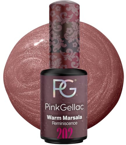 Pink Gellac Gel Nagellack UV, Veganes Nagelgel - 202 Warm Masala 8 ml | Gelnagellack für UV Lampe, Einfache Anwendung Nail Polish für 14 Tage Salonqualität, Gellack Made in Holland