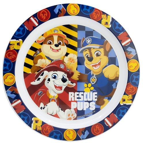 STOR Paw Patrol Kinderteller aus Kunststoff 938ml - Mikrowellengeeignet, BPA-frei, Ergonomisches Design für Kinder