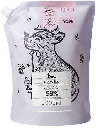 YOPE RECARGA JABÓN DE MANOS | HIDRATANTE | ALOE, PROVITAMINA B5 | 98% INGREDIENTES DE ORIGEN NATURAL | VEGANO | AROMA LILA VAINILLA| 1000ml