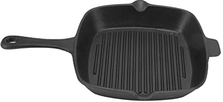 MYUYEE Poêle à Griller en Fonte de Grande capacité Poêle à Griller en Fonte avec Couvercle à poignée Utilisation intérieure et extérieure pour Griller Frire Sauter,