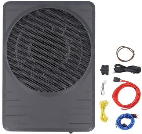 Torvex Subwoofer Activo de 10 Pulgadas Bajo el Asiento – Altavoz de Graves Delgado con Amplificador Integrado de 600W, Compatible con Camiones y Automóviles