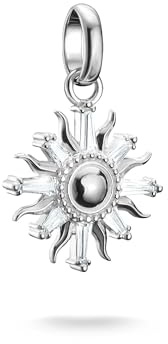THOMAS SABO Charm-Anhänger Sonne mit Steinen Connect Silber Recyceltes 925 Silber
