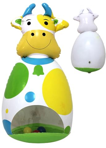 Lpoppcx Animaux De La Ferme Gonflables,Figurine Oscillante 3D | Jeu Interactif pour Vache Gonflable pour Garçons Et Filles Cadeau D Anniversaire Et Fête pour Salle De Classe Voyage Maison Chambre