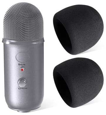 Foam Windscreen for Blue Yeti Microphone，[Custom Built /2 Pcs/high density] Mic Cover Foam, Pop Filter Made From Quality Sponge Material that Filters Unwanted Recording and Background Noises
