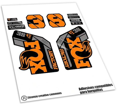 REF:VP640 Aufkleber kompatibel mit FOX-Gabel 38 KASHIMA 2025 MTB, Sticker, Aufkleber, Vinyls für Mountainbikes. (ORANGE)