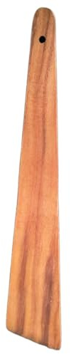 Livawnd 12 Inch Natural Teak Wood Cooking Spatula, Non-Toxic BPA Free Kitchen Turner Scraper, Non-Stick Safe Spurtle for Cast Iron, Sourdough & Baking