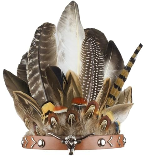 Baokuan Indianischer Kopfschmuck, federstirnband, Indianerkostüm, Hippie-Kopfschmuck, Haaraccessoires Für Kinder
