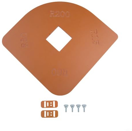 4-in-1-Eckradius-Schablone für Holzbearbeitung, Oberfräse mit R15/R30/R60/R200 Führungen, 8 mm dicke elektrische Holzplatte, doppelte Endanschlagplatten für Schrank und (Excircle)