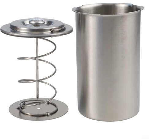 Stainless Steel Ham Press Maker with Thermometer for Homemade Deli Meat - 17x10x10cm Meat Cooking Tool, Includes Lid, Spring Lid & Thermometer
