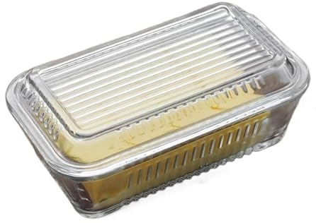 Versátil Mantequera de vidrio transparente, caja con tapa, mantequilla, queso adecuada for restaurantes, banquetes hotel Práctico