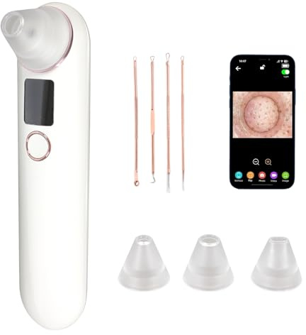2026 Upgrade Pore Vacuum with Camera for, USB Rechargeable Blackhead Remover Pore Vacuum, Blackhead Remover for Face with 3 Attachments & 3 Suction Levels, Face Vacuum Pore Cleanser for Women & Men