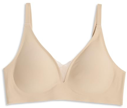 Cotonella, Reggiseno Invisible in Microfibra, con Scollo in Tulle e Coppe Estraibili - Senza Ferretto con Spalline Regolabili - Art. ADC18