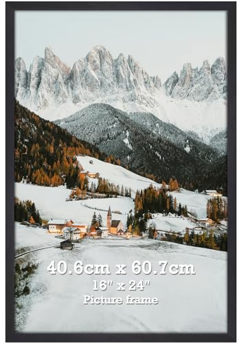 Vasemouh Bilderrahmen 40x60 cm 1 Stück schwarzer Fotorahmen, geeignet für 60x40 cm Fotos, Poster und Kunstwerke, passend zur Wandmontage in Hoch- und Querformat, geeignet für Zuhause und Büro