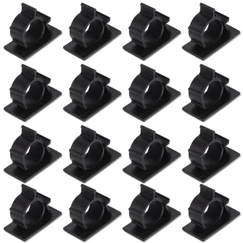 STAHAD Large Self-Adhesive Hose Clip Clamps Nylon Pipe Clamp Brackets 50Pcs Assortment in Black Plastic