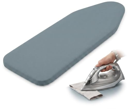 Ironing Board Cover 125 x 45cm, Large Heat Resistant Ironing Board Cover | No padding, Elasticated Edges, Drawstring Fit, 100% Cotton, Non-Slip, Smooth Ironing, for Clothes & Linens