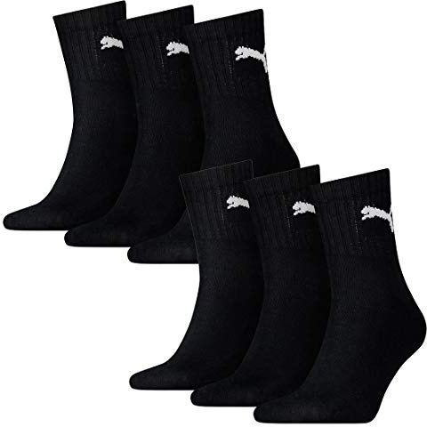 Puma Herren Sportsocken Short Crew Socks Sportsocken mit Frotteesohle 6er Pack, Schwarz, 43-46, 2X231011001200043