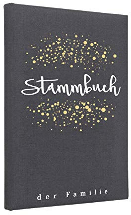 Hochzeitideal – Stammbuch der Familie Dots grau 21 cm x 14,5 cm - Buchbinderleinen Hochzeit - Familienbuch Standesamt mit 6-Fach Ringmechanik für Urkunden