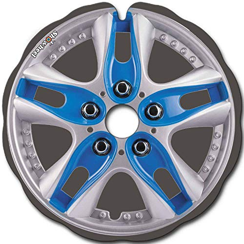 Flasque: Protège-Rayon Fauteuil Roulant (Paire) pour Main Courante de 48,51 à 49,50cm de Diam. Extérieur, Fixation Ronde - Enjoliveur bleu gris